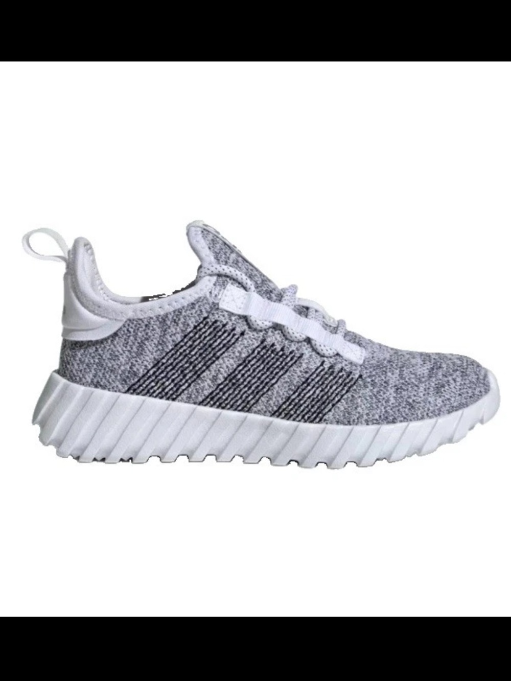 NIB adidas Kaptir Flow Kids Shoes Cloud White/Core Black/Silver Metallic Sz 1.5